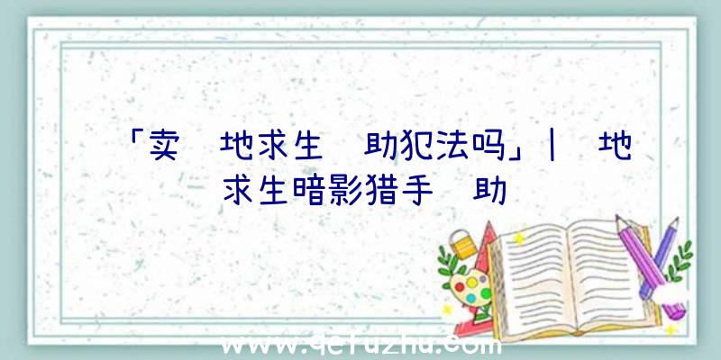 「卖绝地求生辅助犯法吗」|绝地求生暗影猎手辅助